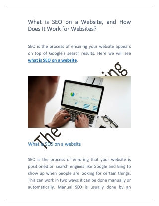 What is SEO on a Website, and How Does It Work for Websites?