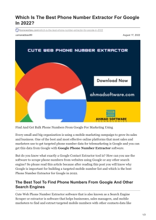 1Which Is The Best Phone Number Extractor For Google In 2022