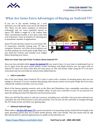 What Are Some Extra Advantages of Buying an Android TV?