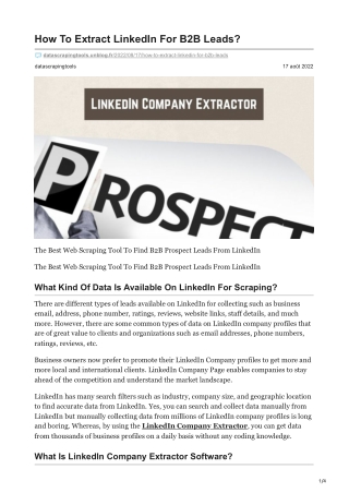 How To Extract LinkedIn For B2B Leads
