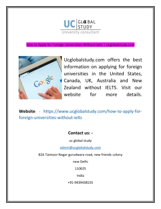 How to Apply for Foreign Universities Without Ielts  Ucglobalstudycom