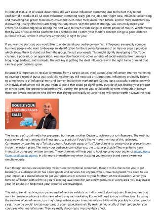 Influencer Promoting Traits for the following Decade