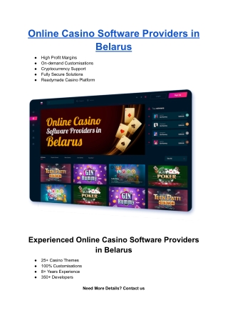 Online Casino Software Providers in Belarus