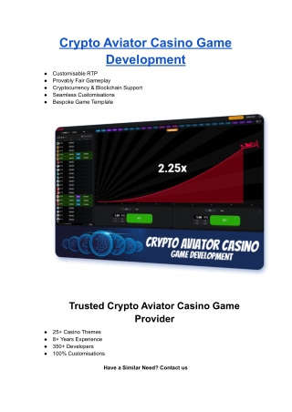 Crypto Aviator Casino Game Development