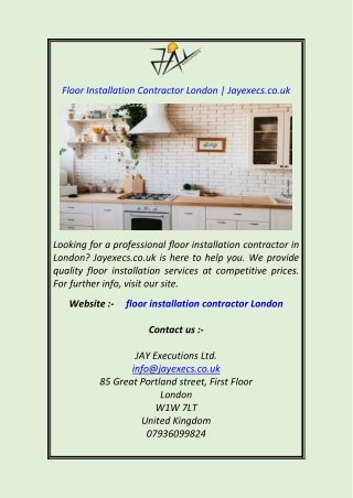 Floor Installation Contractor London Jayexecs.co.uk
