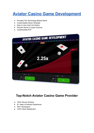 Aviator Casino Game Development