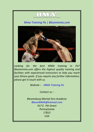 Mma Training Pa  Bloommma.com