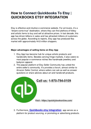 How to Connect Etsy With Quickbooks