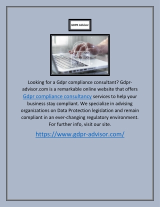 Gdpr Compliance Consultancy | Gdpr-advisor.com
