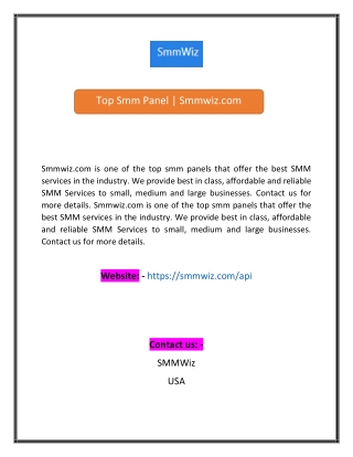 Top Smm Panel  Smmwizcom