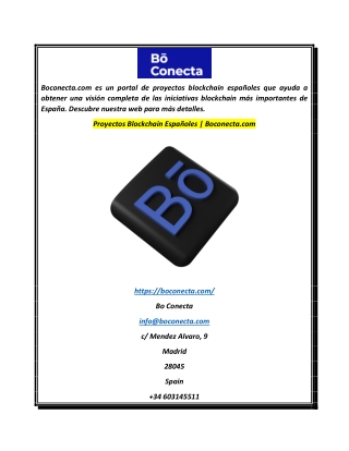 Proyectos Blockchain Españoles  Boconecta.com