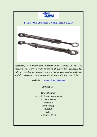 Bravo Trim Cylinders Claussmarine.com