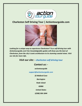 Charleston Self Driving Tour | Actiontourguide.com