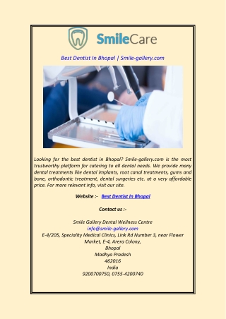 Best Dentist In Bhopal Smile-gallery.com