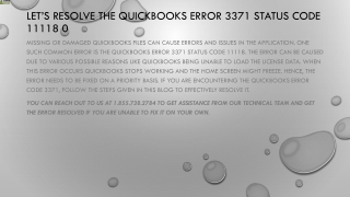 An easiest way to troubleshoot QuickBooks Error 3371 Quickly