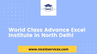 World Class Advance Excel Institute in North Delhi