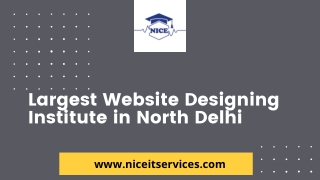 Largest Website Designing Institute in North Delhi