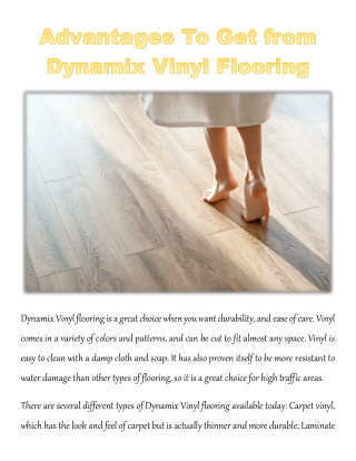 Advantages To Get from Dynamix Vinyl Flooring