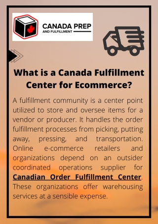 What is a Canada Fulfillment Center for Ecommerce
