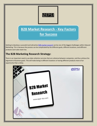 B2B Market Research - Key Factors for Success