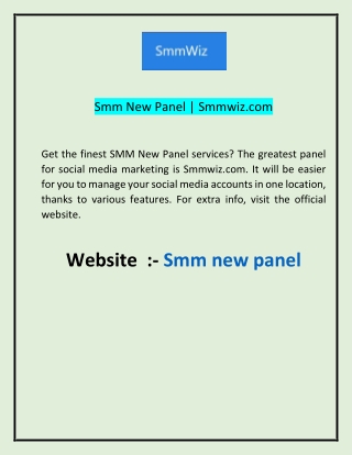 Smm New Panel  Smmwiz
