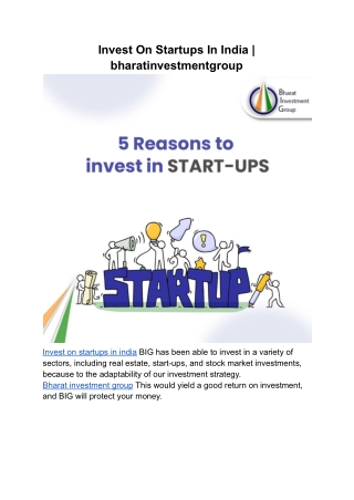 Invest On Startups In India _ bharatinvestmentgroup