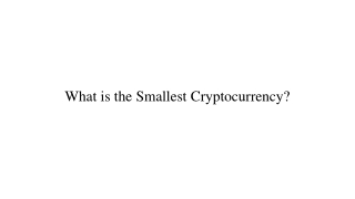 What is the Smallest Cryptocurrency_