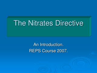 The Nitrates Directive