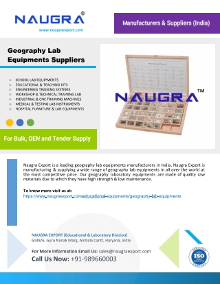 Geography Lab Equipments Suppliers