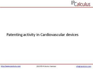 IPCalculus - Patenting activity in Cardiovascular Devices