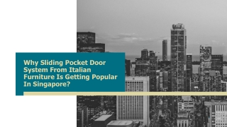 Why Sliding Pocket Door System From Italian Furniture Is Getting Popular In Singapore