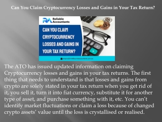 Can You Claim Cryptocurrency Losses and Gains in Your Tax Return