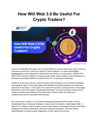 How Will Web 3.0 Be Useful For Crypto Traders?