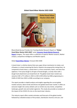 Global Stand Mixer Market 2022-2028