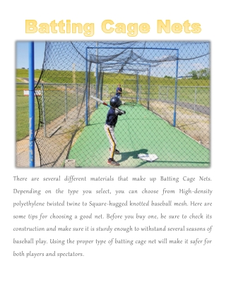 Batting Cage Nets