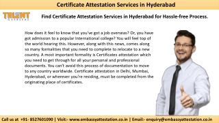 Get Certificate Attestation Services in Hyderabad