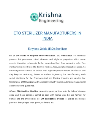 ETO STERILIZER INDIA