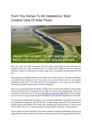 From Tiny Homes To Art Installations_ Creative Uses Of Solar Power