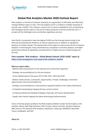 2022 Risk Analytics Industry Global Analysis Report