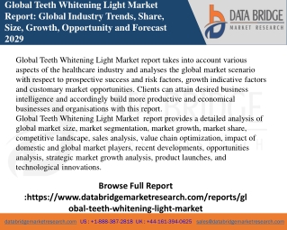 Global Teeth Whitening Light Market Pdf