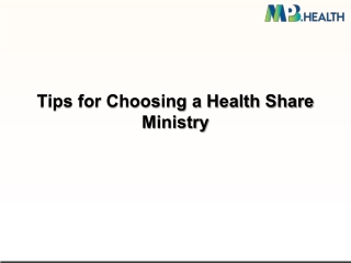 Tips for Choosing a Health Share Ministry