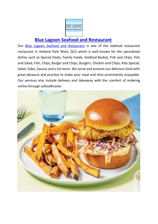 5% off - Blue Lagoon Seafood Menu Holland Park West, QLD