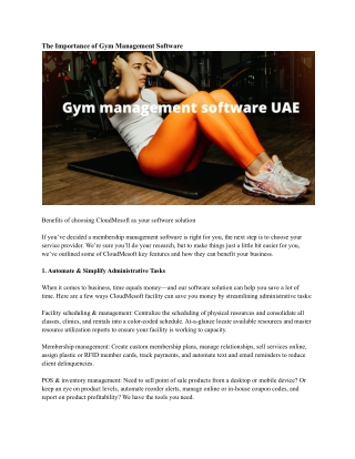 Gym management software UAE