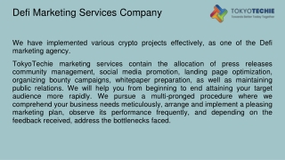 Defi Marketing Services Company | Token Marketing Agency