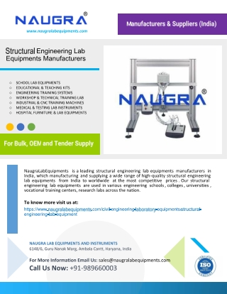 Structural Engineering Lab Equipments Manufacturers