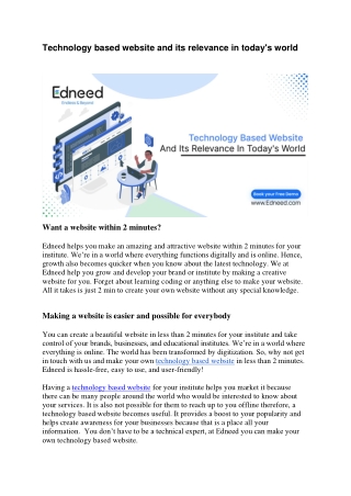 Technology based website - Edneed