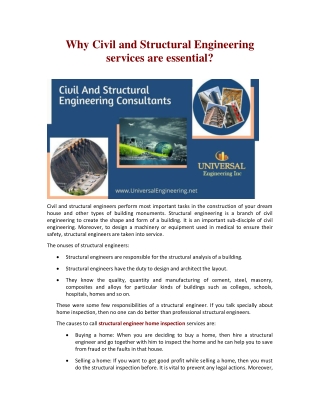 Why Civil and Structural Engineering services are essential?