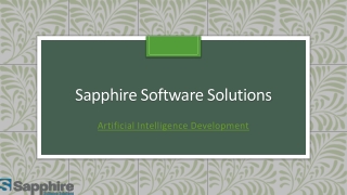 Artificial Intelligence Development Services | Sapphire