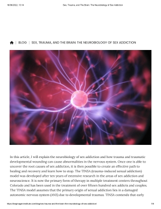 Sex, Trauma, and The Brain_ The Neurobiology of Sex Addiction