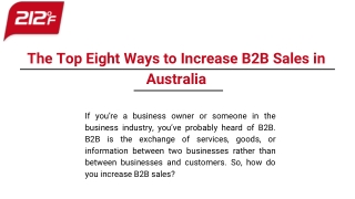 Eight Ways to Increase B2B Sales in Australia